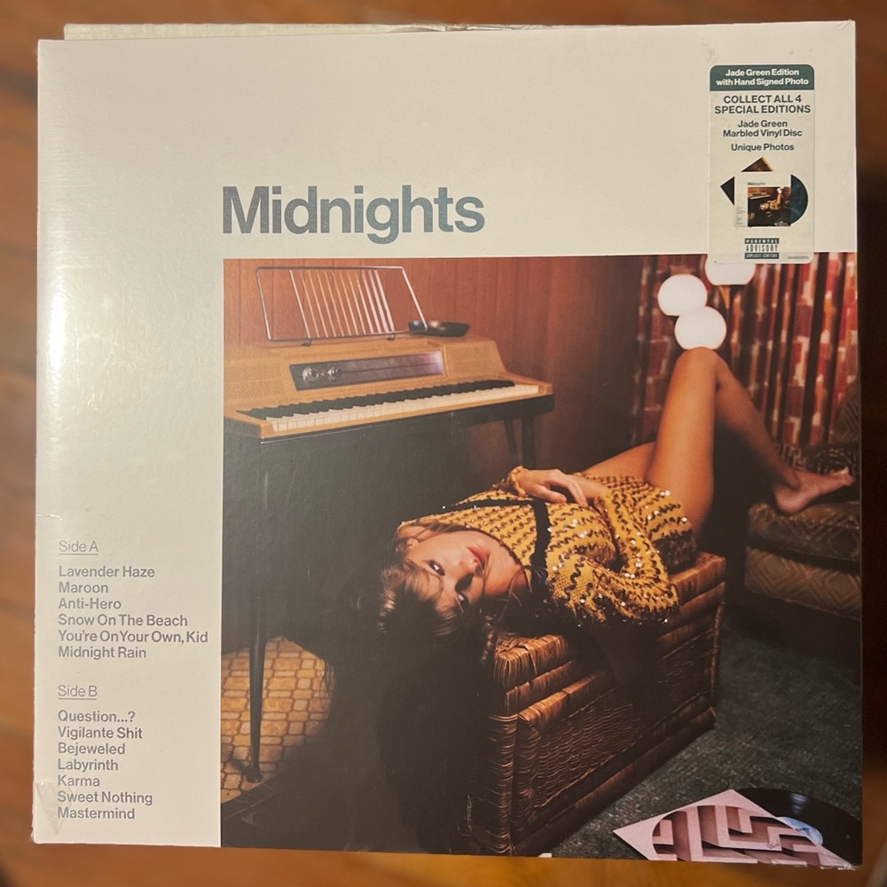 SIGNED Taylor Swift Midnights Jade Green Edition Vinyl